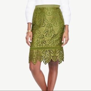 Ann Taylor botanical lace pencil skirt